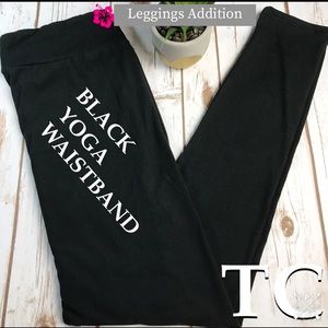 Solid Black Yoga Waistband Butter Soft Leggings TC